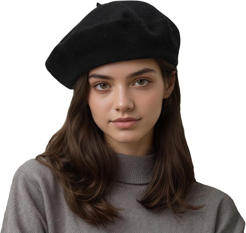 AURORAAEGIS French Beret Hats for Women - Classic Wool Beret Hats Soft Knit Winter Cloche for Daily Outfits - Image 1